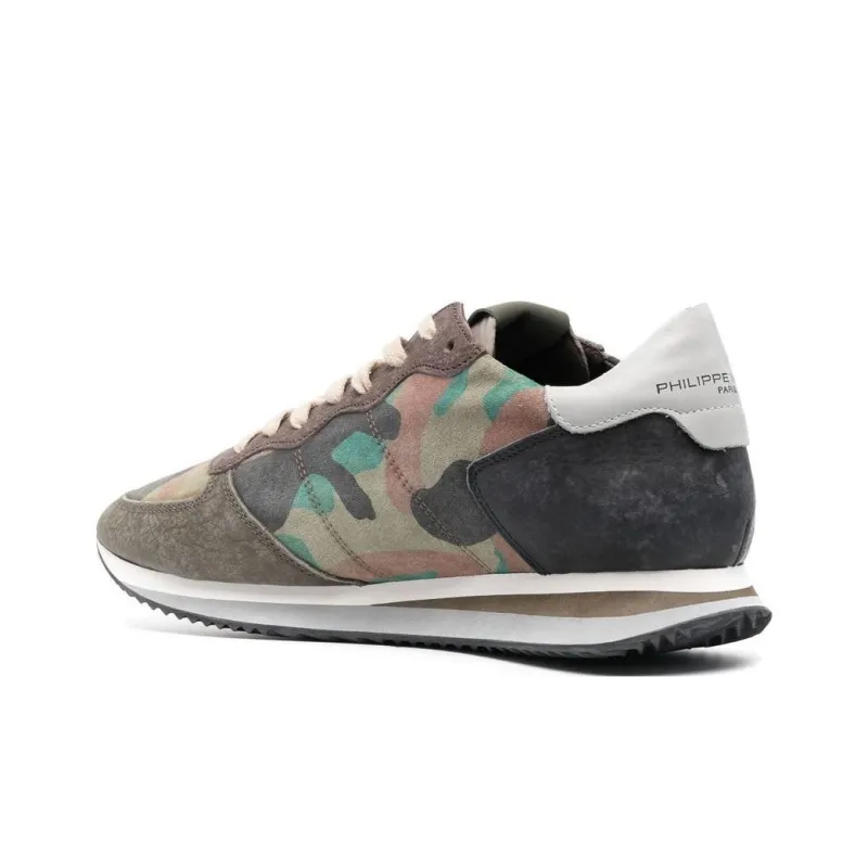 PHILIPPE MODEL Paris Camouflage pattern Print Logo Sneakers-2