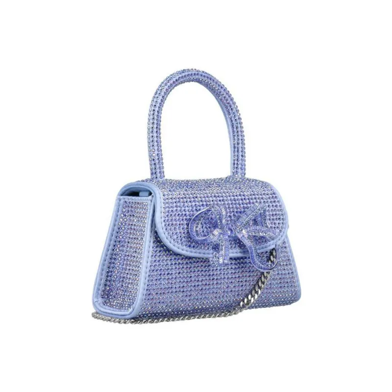 Self-portrait Silk Satin Shoulder Bag Crossbody Bag Handbag Mini Women's Blue Purple-2
