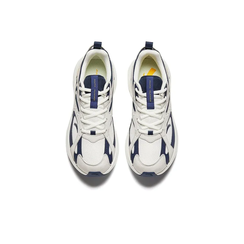 Anta AT956 Shock Absorbers Low Top Retro Running Shoes Men's White Blue-2