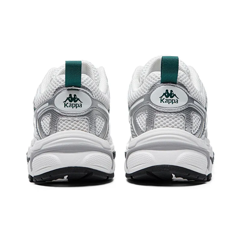 Kappa Wing Anti-Slip Wear-Resistant Breathable Lightweight Low-Top Running Shoes Unisex Gray White-4