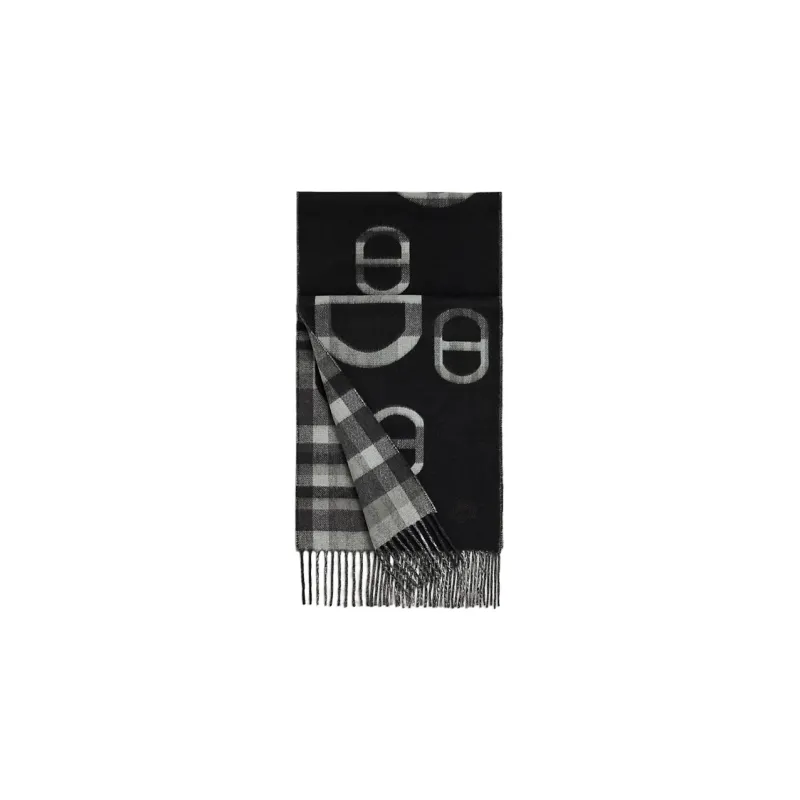 HERMES Knit Scarves Unisex Black-0