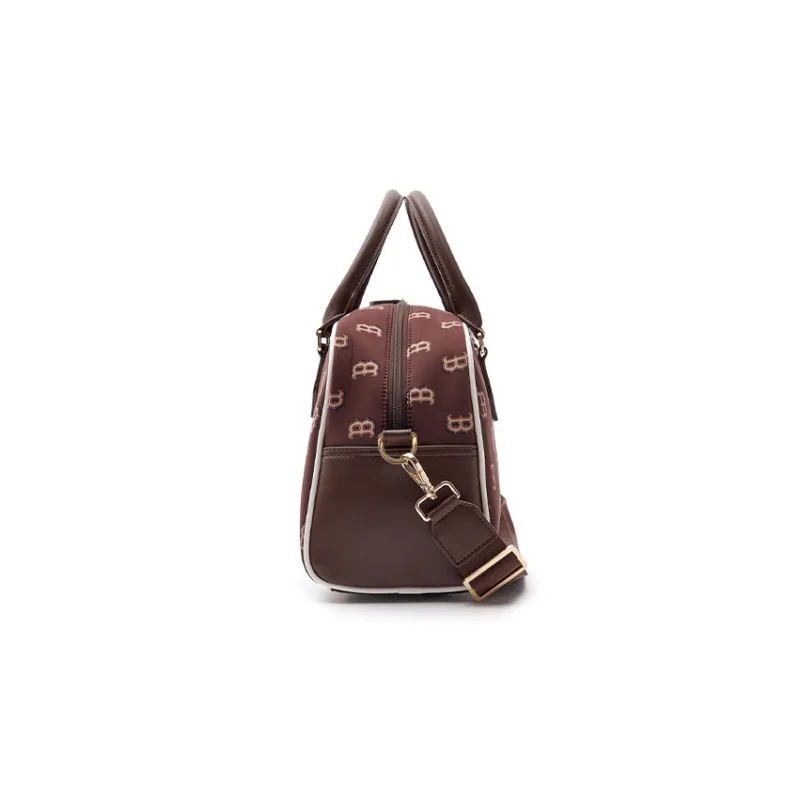 MLB Boston Red Sox Polyester Sports Bag, One Shoulder Crossbody Bag Handbag Regular Women's Brown-3