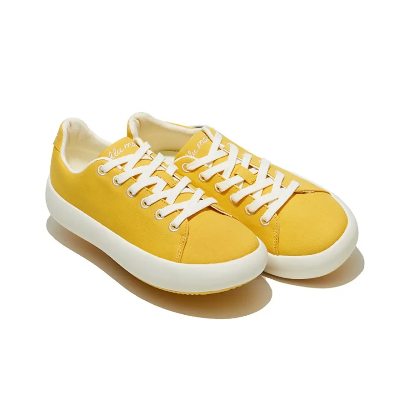 BLU MALI Height Increasing Low Top Canvas Shoes Unisex Yellow-3