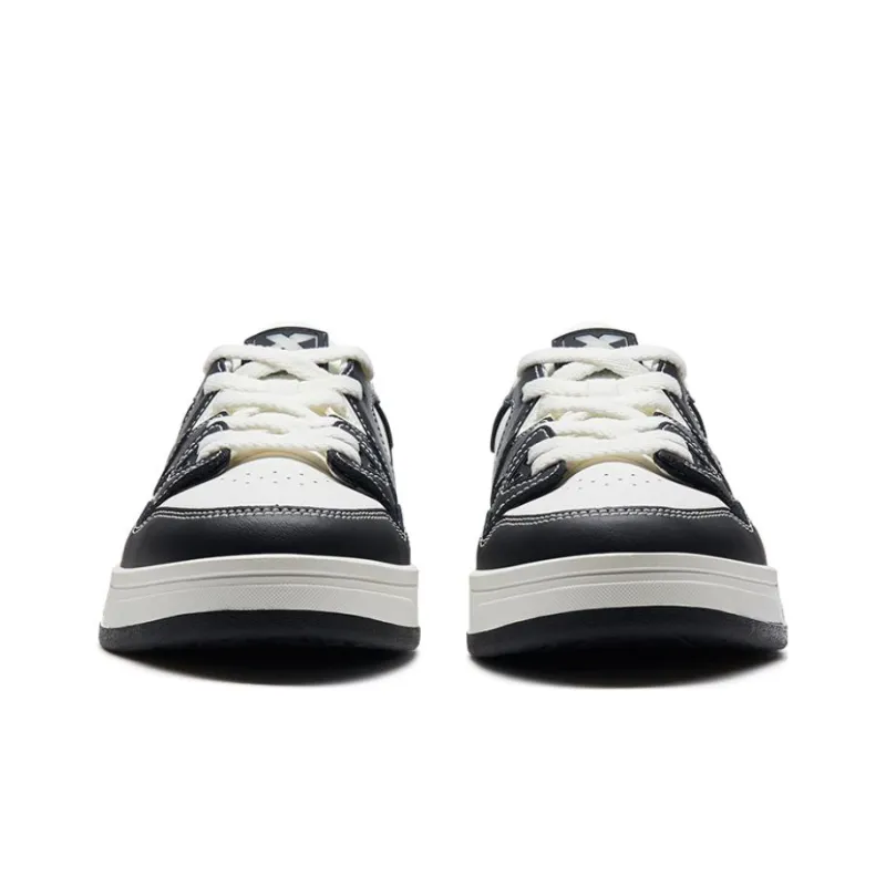 XTEP MAXX1.0 Slip Resistant Breathable Low Top Skateboard Shoes Women's Black White-3