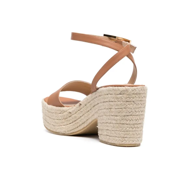 SERGIO ROSSI 90mm Open-toe Raffia Platform Sandals-3
