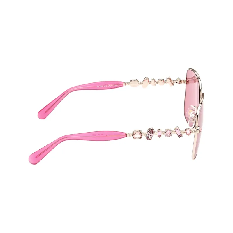 Swarovski Collection III Metal Faux Crystal Square Sunglasses Women's Pink-3