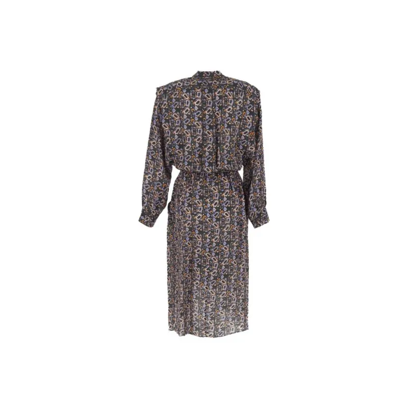 ISABEL MARANT Leidy Floral Printed Long Sleeved Shirt Dress-1