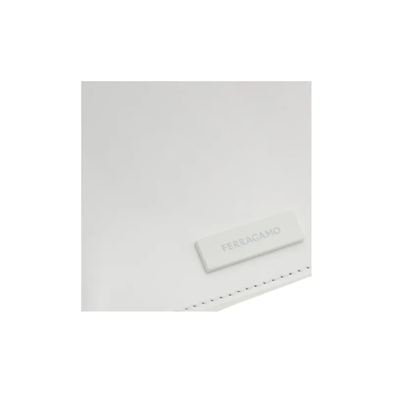 FERRAGAMO Calfskin Wallet Men's Optical White-3