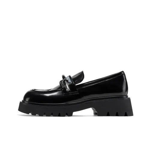 GG CC Ballet Flats Platform Commute Loafers 5cm Women's Black