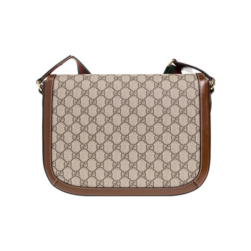 GUCCI Horsebit 1955 Canvas With Leather Messenger Bag, Crossbody Bag, Shoulder Bag Men's-2