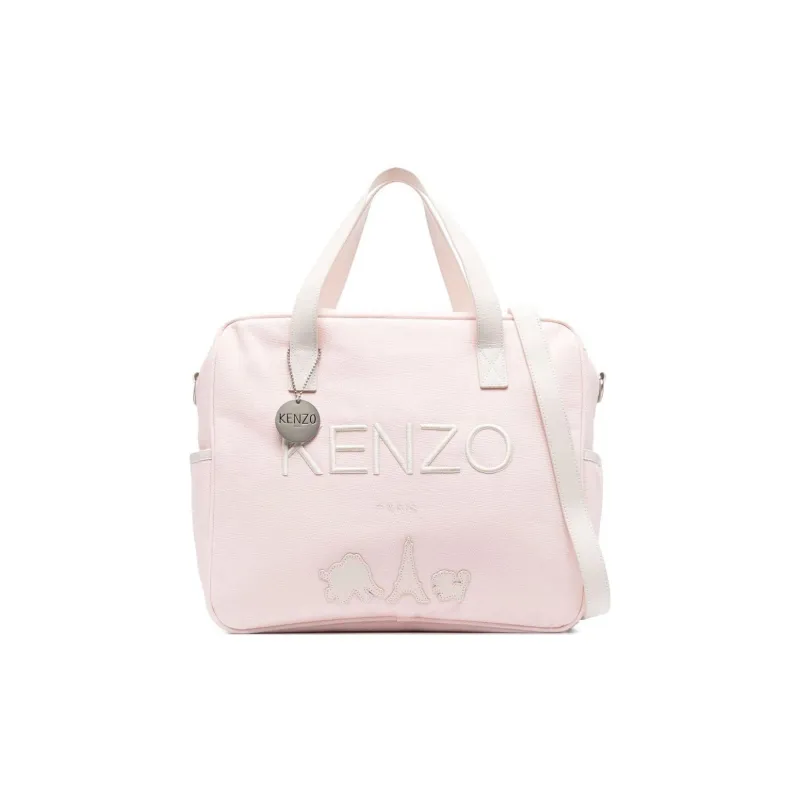 KENZO Cotton With Leather Maternity And Baby Bag Shoulder Bag Crossbody Bag Handbag Women's Pink-0