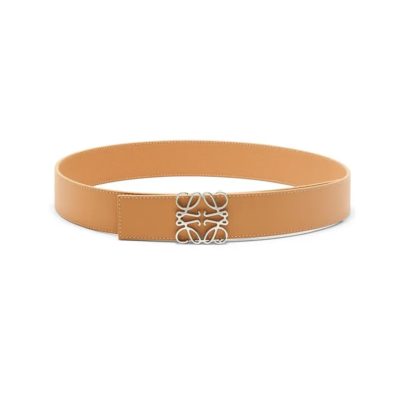 LOEWE Diamond Pattern, Pin Buckle Leather Belts Men's Yellow Width 4CM-0