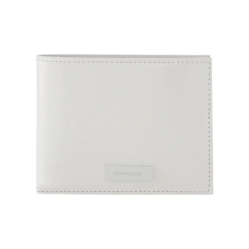 FERRAGAMO Calfskin Wallet Men's Optical White-0