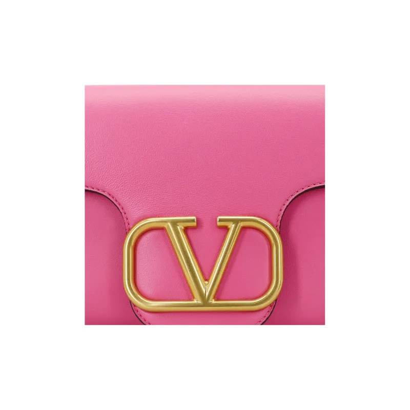 Valentino STUD SIGN Soft Sheepskin Baguette Bag Shoulder Bag Crossbody Bag Small Size Women's Pink-4