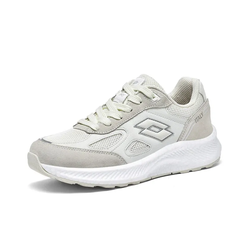 LOTTO Hoshino Low Top Running Shoes Women's White Beige Gray-1