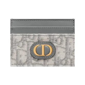 DIOR 30 Montaigne Fabric Card Holder Women's Gray