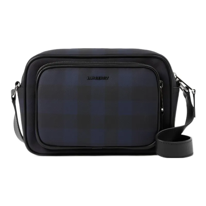 Burberry Paddy Leather Trim Shoulder Bag Crossbody Bag Men's Marine Blue-0
