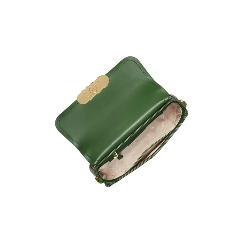 MICHAEL KORS PARKER Cow Leather Envelope Bag, Handbag, Shoulder Bag Medium Size Women's Green-1