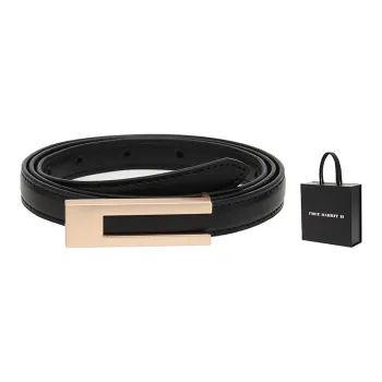 FREE RABBITⅡ Slim Cinched Waist Minimalist Style Pin Buckle Leather Belts Women's Width 1.1CM