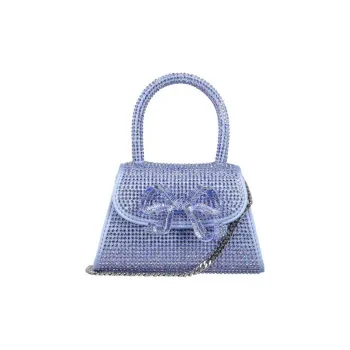 Self-portrait Silk Satin Shoulder Bag Crossbody Bag Handbag Mini Women's Blue Purple