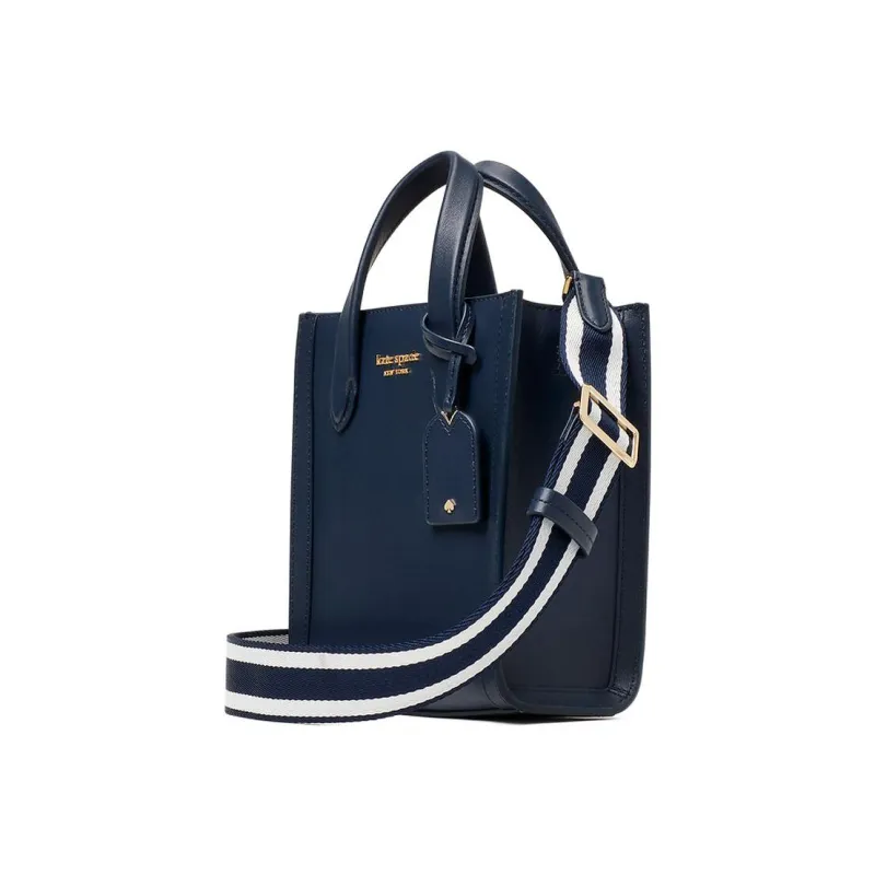 Kate Spade Manhattan Smooth Leather Tote Bag Shopping Bag Handbag Shoulder Bag Mini Women's Marine Blue-1
