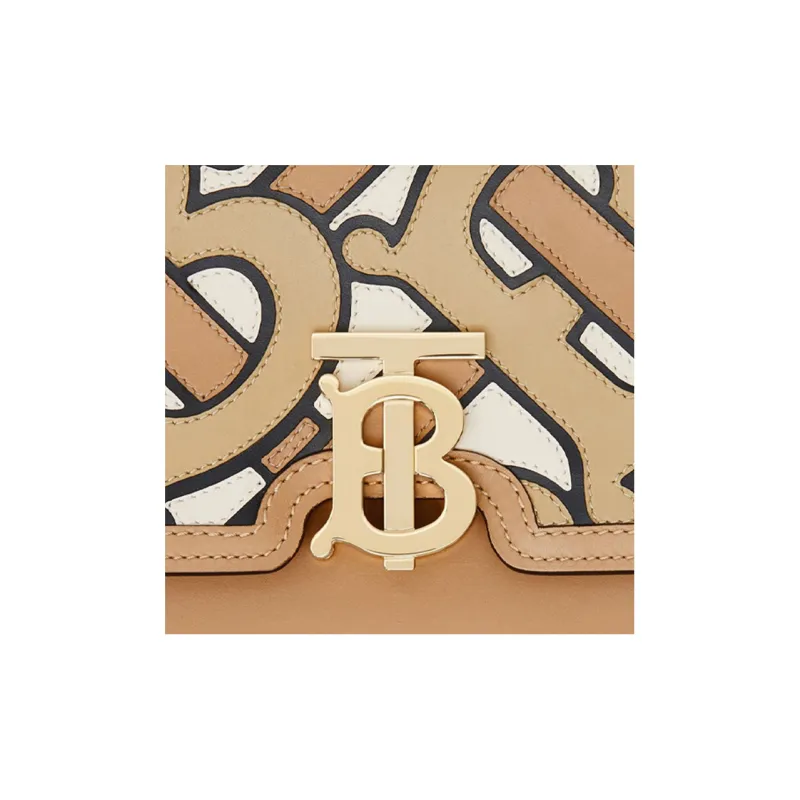 Burberry Crossbody Monogram Leather Bag 'Beige'-3
