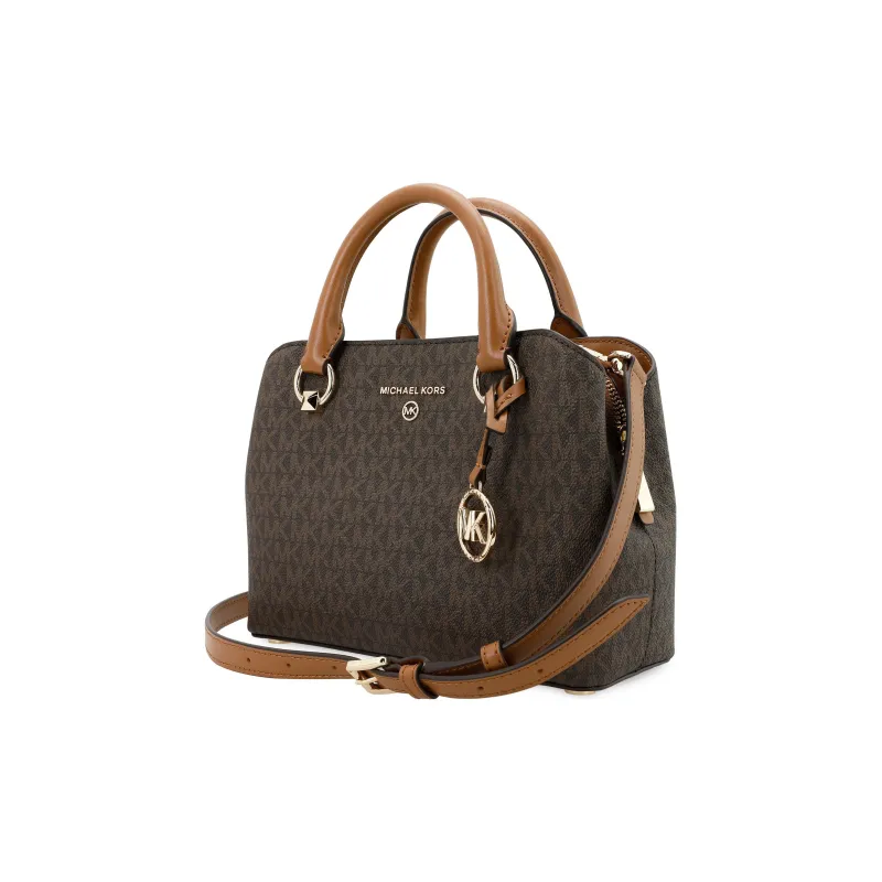MICHAEL KORS Edith Coated Canvas Shoulder Bag Crossbody Bag Handbags Small Size Women's Brown-1