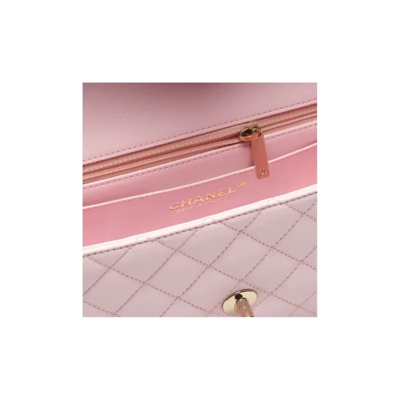 CHANEL Classic Flap CF Lambskin Shoulder Bag, Crossbody Bag, Handbag Women's Pink-5