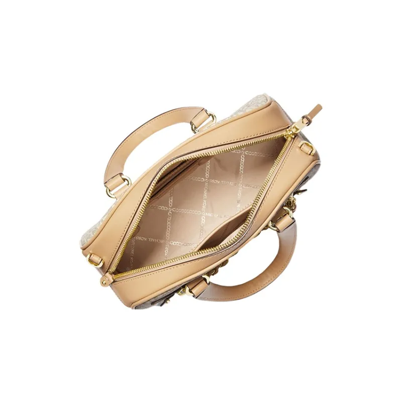 MICHAEL KORS With Split Cow Leather Dome Bag Shoulder Bag Crossbody Handbag Small Size Women's Camel-1