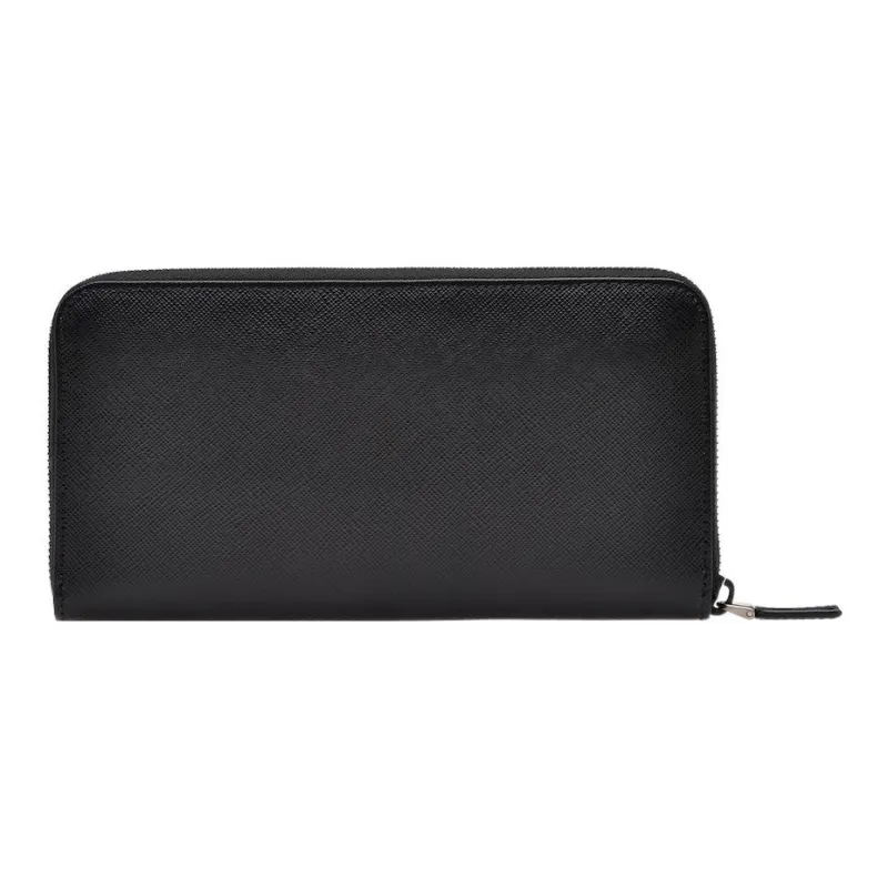 PRADA Saffiano Leather Wallet Men's Black/Baltic Blue-3