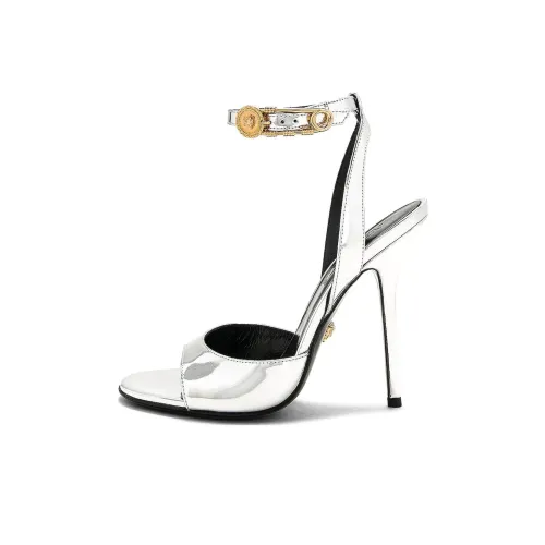 VERSACE One Strap Sandals Women's Silver