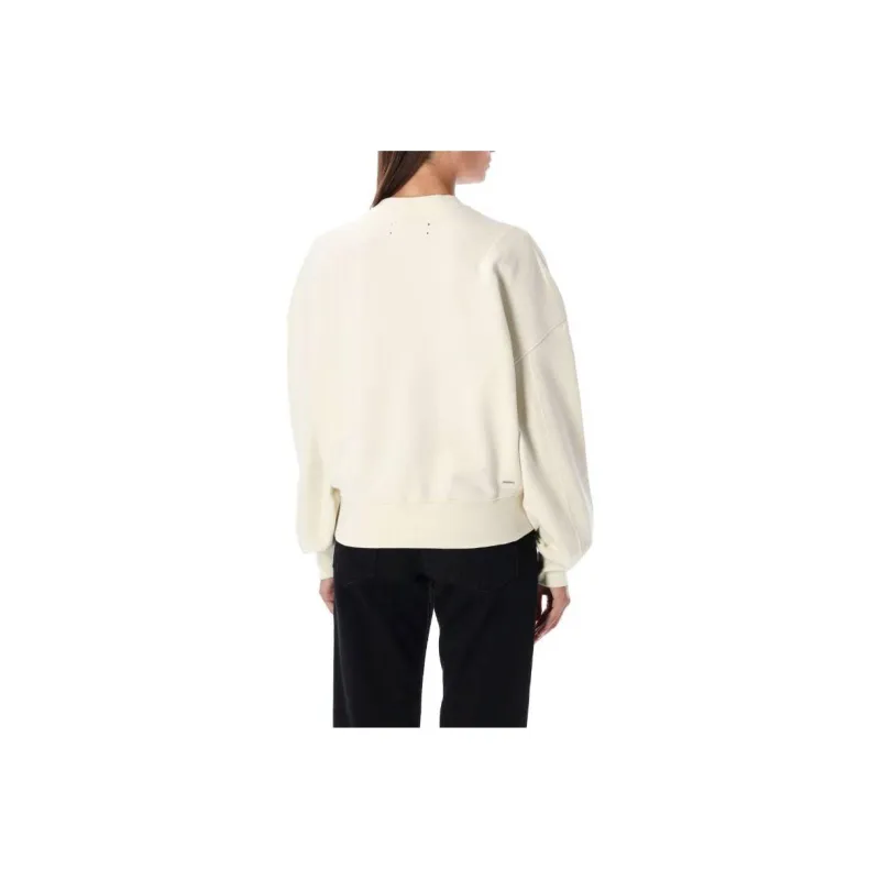 AMIRI Logo Embroidered Cropped Sweatshirt 'Vanilla Ice'-1