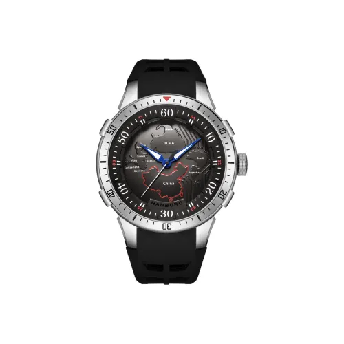 HANBORO Future Earth Collection Mechanical Movement Silicone Strap Watch Men's Watches White Dial HBR9028
