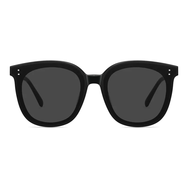 HLA Plate Frame Irregular Shape Sunglasses Unisex Black-2