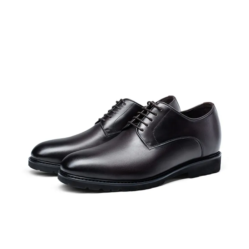 He Jinchang Dress Shoes Men's Dark Brown-5
