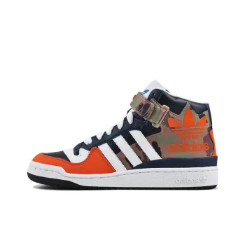 Adidas Originals FORUM Mid Rs Xi Wear-Resistant Mid-Top Skateboard Shoes Men's Black Orange