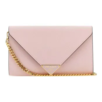 PRADA Leather Shoulder Bag Crossbody Bag Wallet Women's Pink