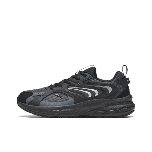 Anta AT956 Cushioned Slip Resistant Low Top Retro Running Shoes Men's Black