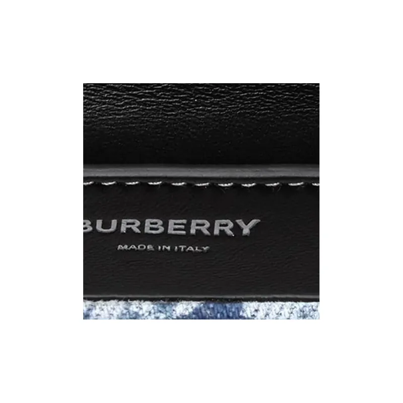 Burberry Note Cotton With Cow Leather Messenger Bag Shoulder Bag Crossbody Bag Regular Women's Blue-3