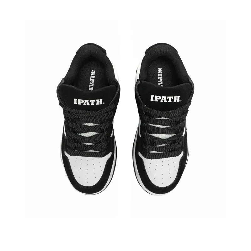 IPATH Warm And Wear Resistant Low Top Skateboard Shoes Men's Black White-4