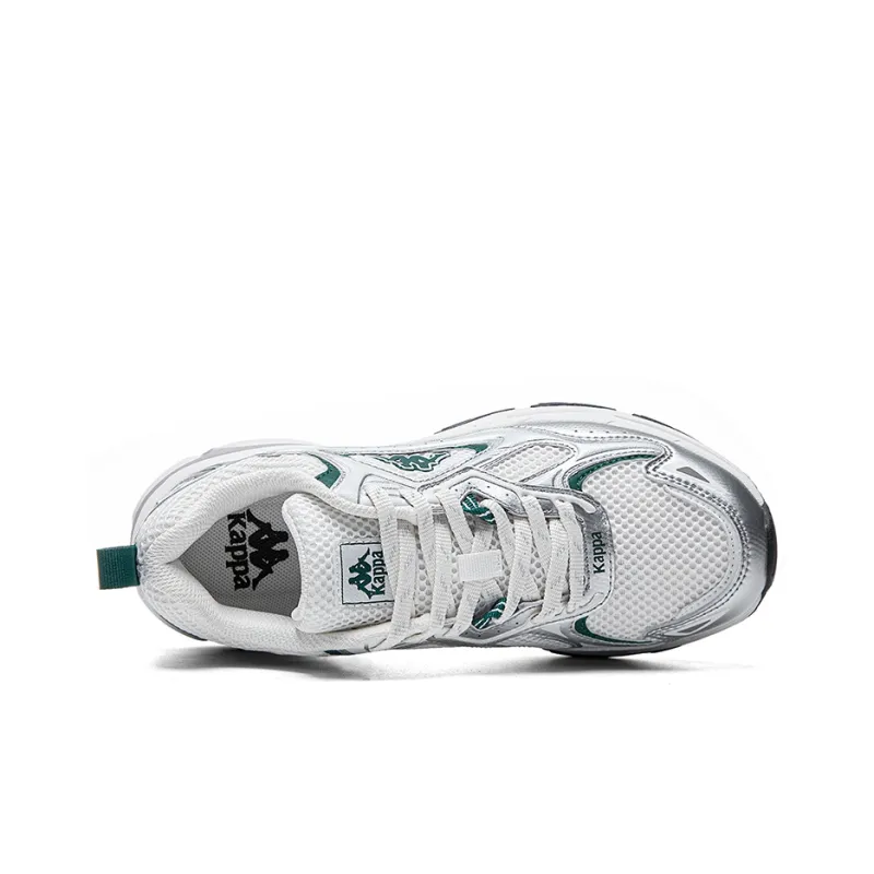 Kappa Wing Anti-Slip Wear-Resistant Breathable Lightweight Low-Top Running Shoes Unisex Gray White-3