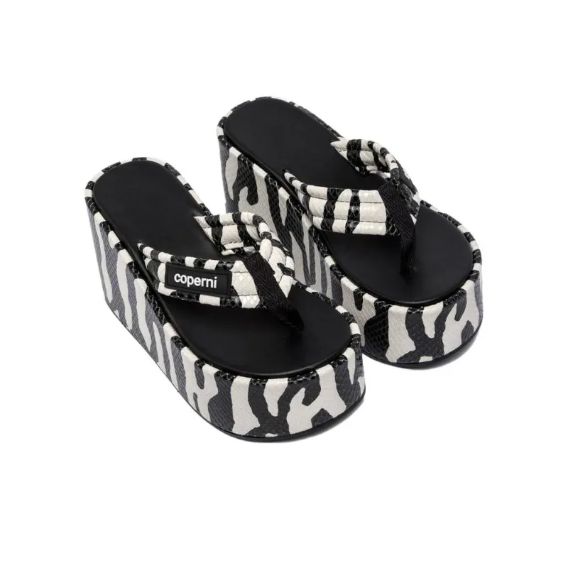 COPERNI Zebra-print 100mm Wedge Sandals-4