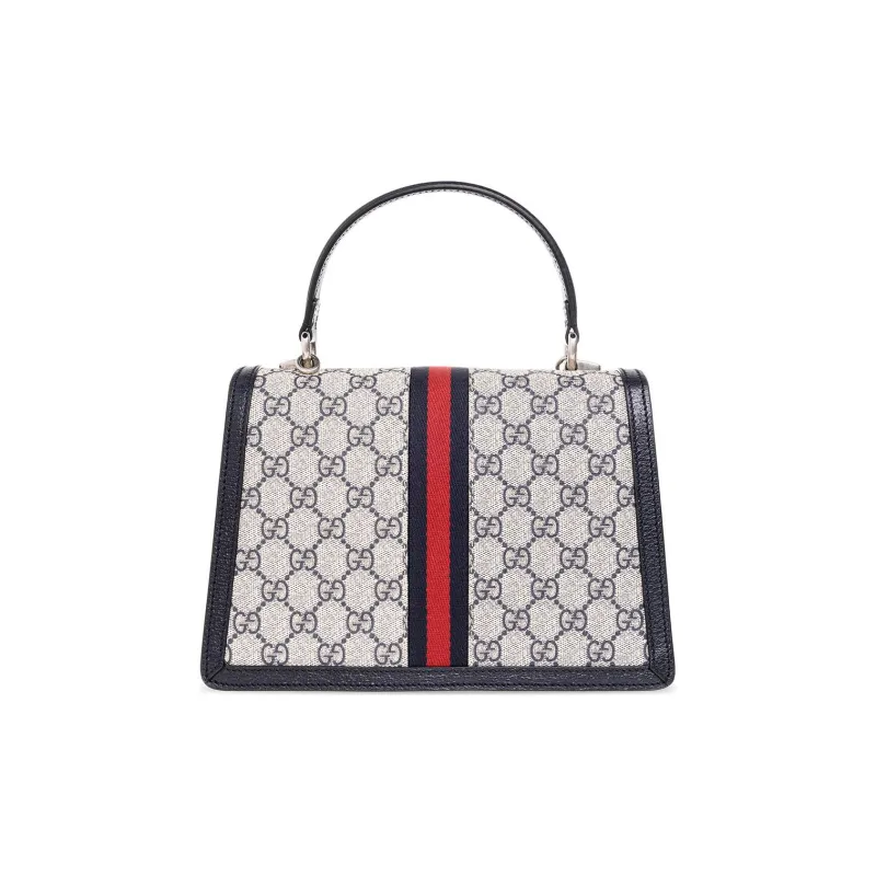 GUCCI Ophidia Canvas Leather Shoulder Bag Crossbody Bag Handbag Small Size Women's Blue/Beige-2