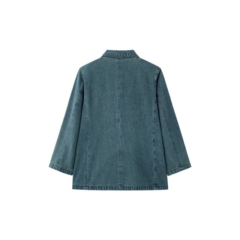 Luqingyi Denim Jackets Women's Blue-1