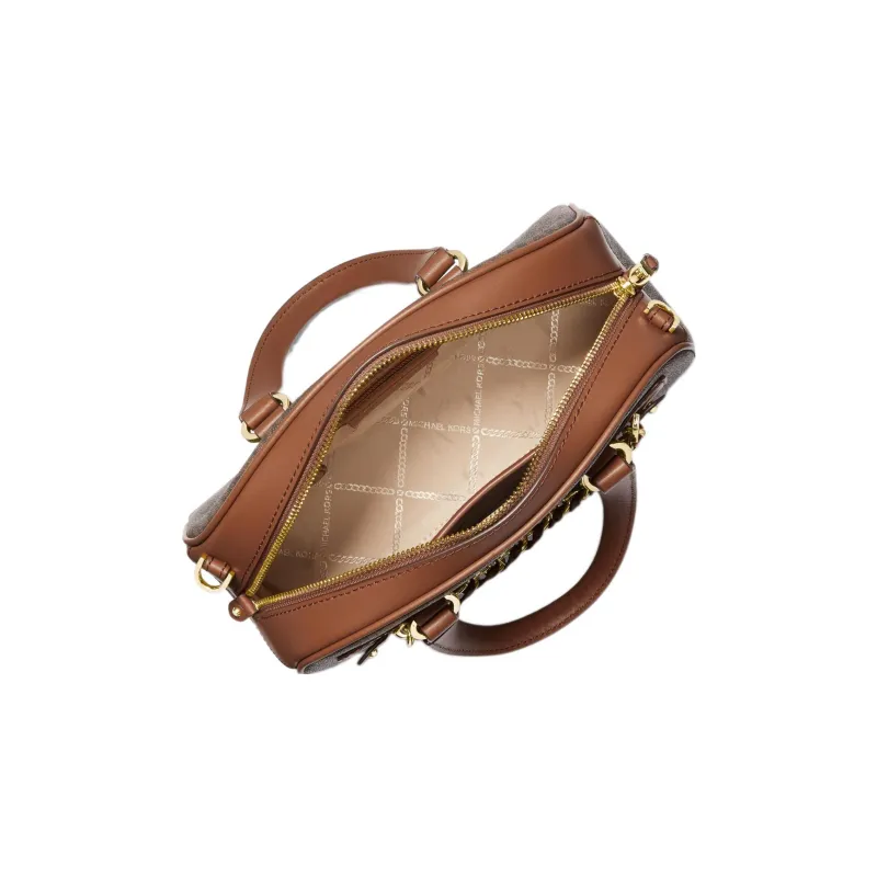 MICHAEL KORS Cow Leather Dome Bag, Shoulder Bag, Crossbody Bag, Handbag Small Size Women's Brown-1