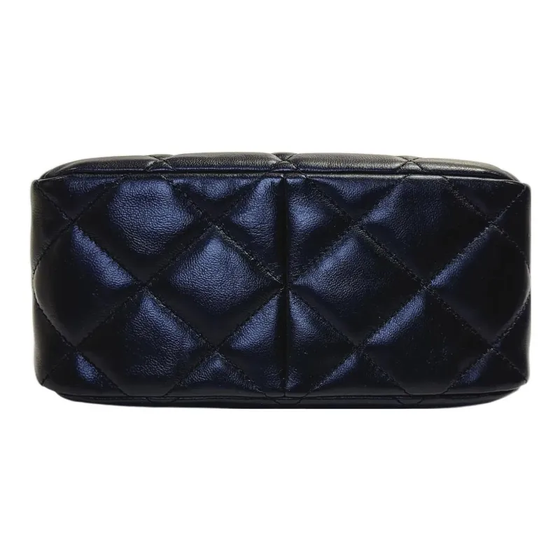 CHANEL 22SS Lambskin Hobo Bag, Tote Bag, Shopping Bag, Handbag, Shoulder Bag, Crossbody Bag Trumpets Women's Black-2