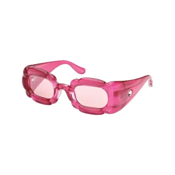 Swarovski Faux Crystal Irregular Shape Sunglasses Women's Rose Red