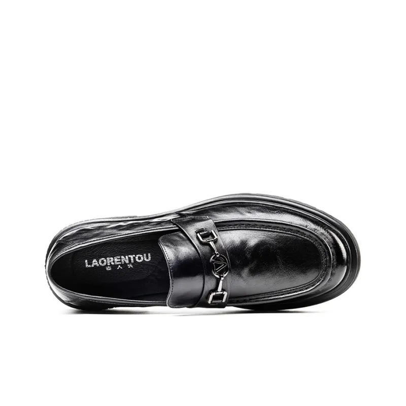 LAORENTOU Dress Shoes Men Low Top Black/Brown-4