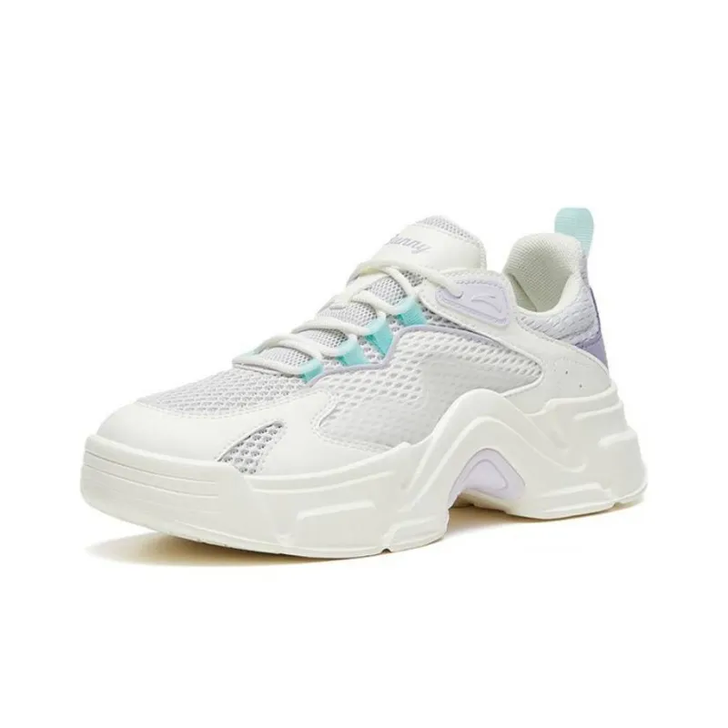 Anta Life Collection Bunny Wear Resistant Low Top Casual Shoes Women's White Purple Blue-2