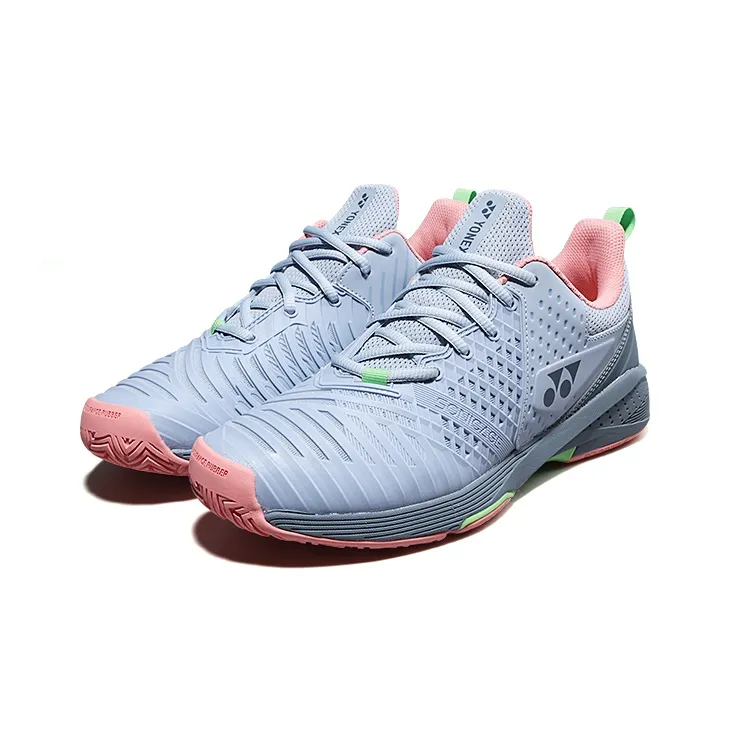 YONEX Low Top Tennis Shoes Women's Gray Blue Pink-2